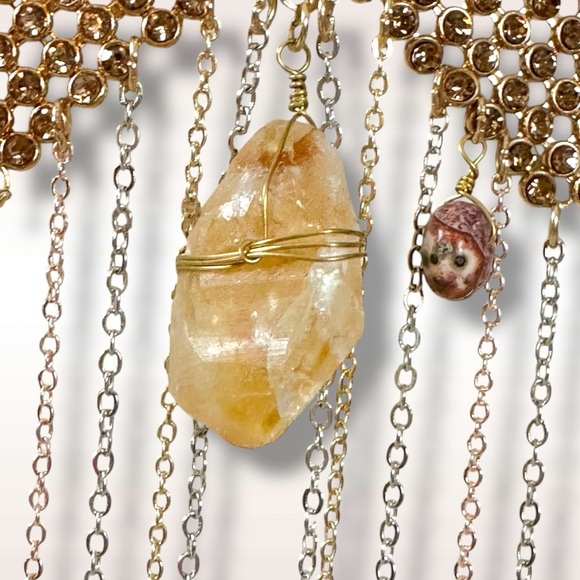 Free People Ariana Ost No Halo Body Chain NWT Necklace Fringe Bohemian Crystal - Picture 9 of 17